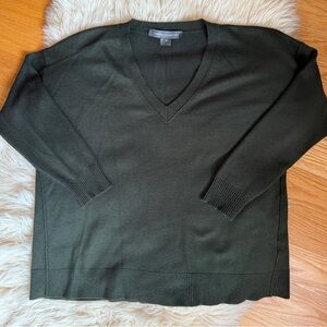 French Connection Green V-Neck Sweater
